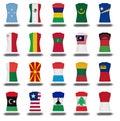 Compilation of nationals flag shirt icon on white background part 610 Royalty Free Stock Photo