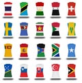 Compilation of nationals flag shirt icon on white background part 910 Royalty Free Stock Photo