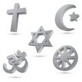 Compilation of symbols of religions. Vector illustration decorative design