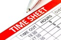 Compiled Time sheet with a pen Royalty Free Stock Photo