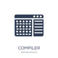 Compiler icon. Trendy flat vector Compiler icon on white background from Programming collection Royalty Free Stock Photo