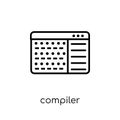 Compiler icon. Trendy modern flat linear vector Compiler icon on Royalty Free Stock Photo