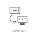 Compiler linear icon. Modern outline Compiler logo concept on wh Royalty Free Stock Photo