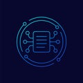 compiling data icon, linear design