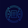 compiling data icon, linear design Royalty Free Stock Photo