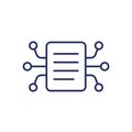 compiling data line icon with a document Royalty Free Stock Photo