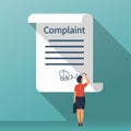 Complaint concept. Woman wrote a complaint