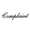 COMPLAINT stamp on white background