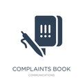 complaints book icon in trendy design style. complaints book icon isolated on white background. complaints book vector icon simple