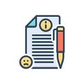 Color illustration icon for Complaints, grievance and accusation