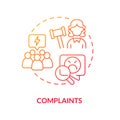 Complaints red gradient concept icon