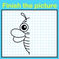 Complement the bee with a symmetrical picture and paint it. A simple drawing game for kids