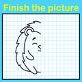 Complement the hedgehog with a symmetrical picture and paint it. A simple drawing game for kids