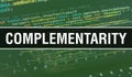 Complementarity with Binary code digital technology background. Abstract background with program code and Complementarity. Royalty Free Stock Photo