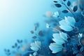Complementary blue flowers enhance a tranquil, serene blue background