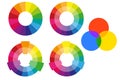 Complementary color wheel flat vector icon for apps and websites. Vector illustration.