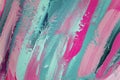 Closeup of abstract rough colorful art painting texture, with oil brushstroke, pallet knife paint on canvas Royalty Free Stock Photo