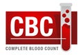 Complete blood count red badge - testing of blood
