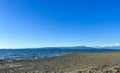 complete calm no wind no waves on the pacific ocean looks like a lake on Vancouver island blue tranquility and peace a Royalty Free Stock Photo