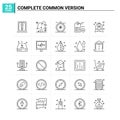 25 Complete Common Version icon set. vector background