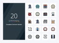 20 Complete Common Version line Filled icon for presentation