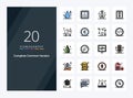 20 Complete Common Version line Filled icon for presentation