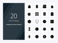 20 Complete Common Version Solid Glyph icon for presentation Royalty Free Stock Photo