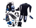 Complete diving equipment isolated Royalty Free Stock Photo