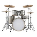 Complete drum kit with cymbals and stands on white background Royalty Free Stock Photo