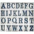 Vintage wooden alphabet set New Orleans Street Tiles grunge Royalty Free Stock Photo