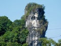 A limestone cliff with a face