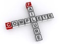 complete failure word block on white