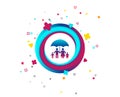 Complete family insurance icon. Umbrella symbol. Royalty Free Stock Photo