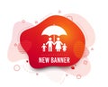 Complete family insurance icon. Umbrella symbol. Vector