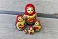 complete family of russian mamushka dolls