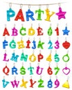 Complete festive alphabet and numbers set with blank labels