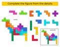 Complete the figure. Puzzle game with Camel.