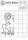 Complete the frog picture. Vector forest drawing practice worksheet. Printable black and white activity for preschool children Royalty Free Stock Photo