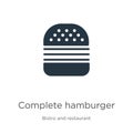 Complete hamburger icon vector. Trendy flat complete hamburger icon from bistro and restaurant collection isolated on white