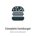 Complete hamburger vector icon on white background. Flat vector complete hamburger icon symbol sign from modern bistro and