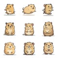 Set Icon of Vole Minimal Flat Royalty Free Stock Photo