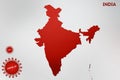 Complete lockdown India due to coronavirus covid-19 out break with india map illustration