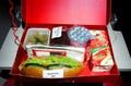 Complete meals for Turkish Airlines passengers. Onboard food
