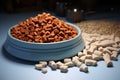 Complete nutrition 3D rendering of pet food bone and diet