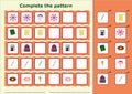Complete the pattern, Worksheet for kids