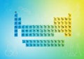Transparent background periodic table of elements with chemical formulas and scientific illustrations on a gradient background Royalty Free Stock Photo