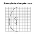 Complete the picture, black white easter egg, drawing skills training, educational paper game for the development of children,