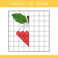 Complete the picture of rowan. Vector worksheet