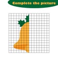 Complete the picture, xmas bell in cartoon style, drawing skills training, educational paper game for the development of