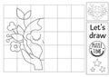 Complete the planet picture. Vector ecological symmetrical drawing practice worksheet. Printable black and white activity for